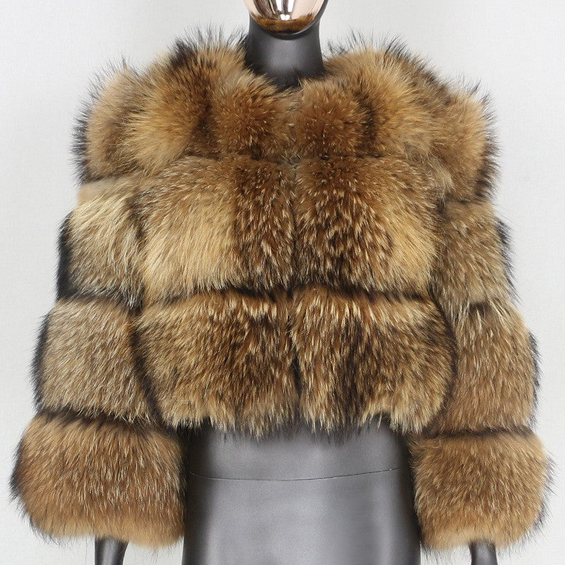 Women's Beautiful Winter Fur Imitation Stitching Coats