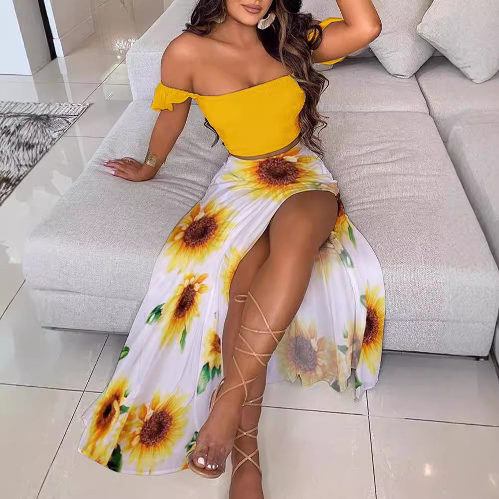 French Bohemian Dress Printed Mid-length Retro Dresses