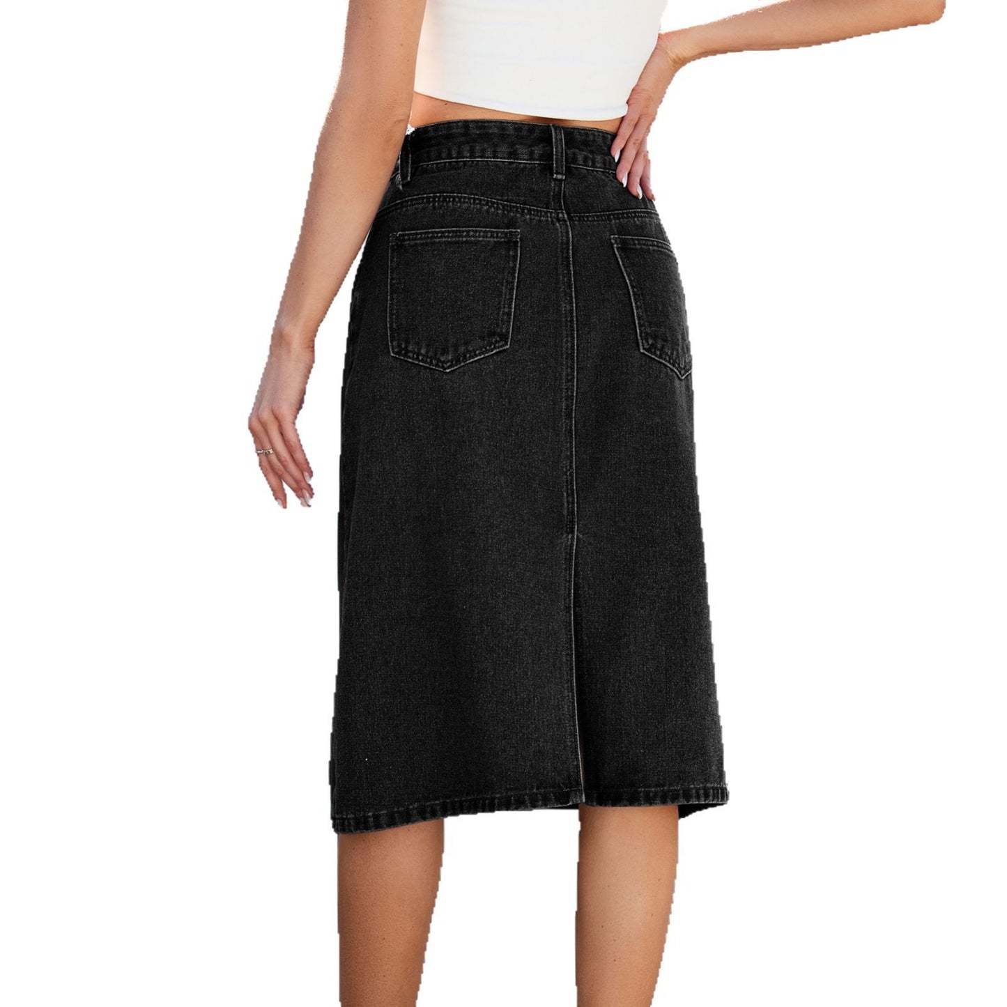 Beautiful Summer Slimming Washed Denim Midi Skirts