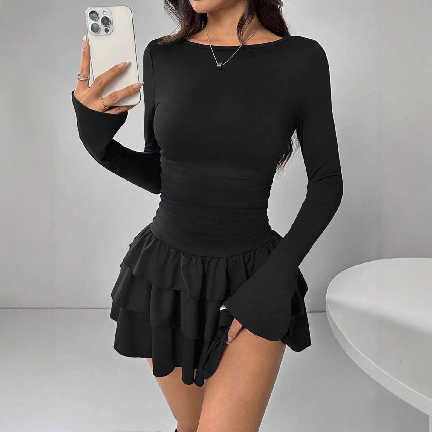 Women's Solid Color Slim Fit Slimming Long Dress