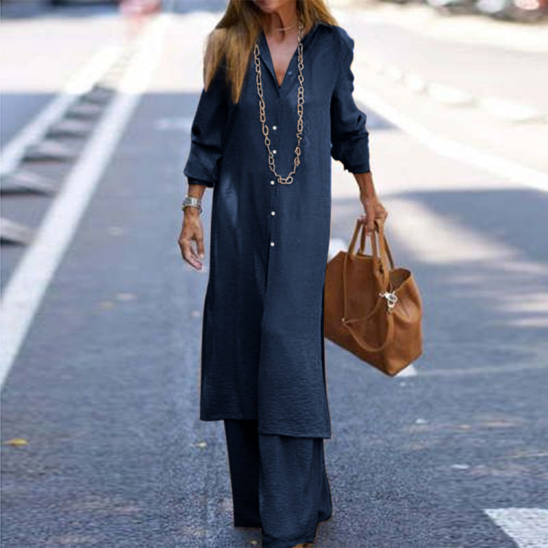 Fashion Holiday Casual Shirt Long Sleeve Suits