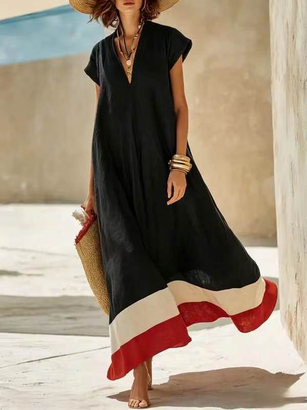 Elegant Comfort Casual Vacation Style Cotton Dress