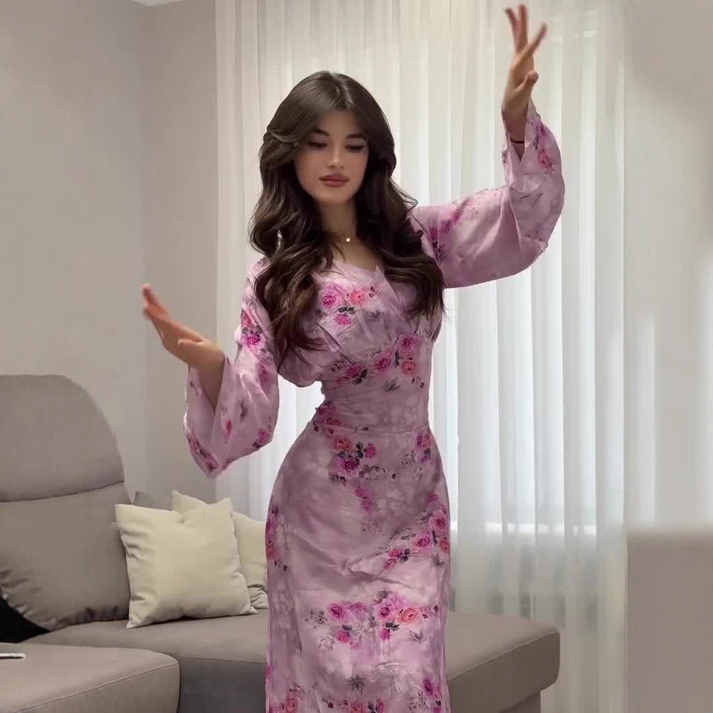 Women's Summer Elegant Soft Temperament Long Sleeve Dresses