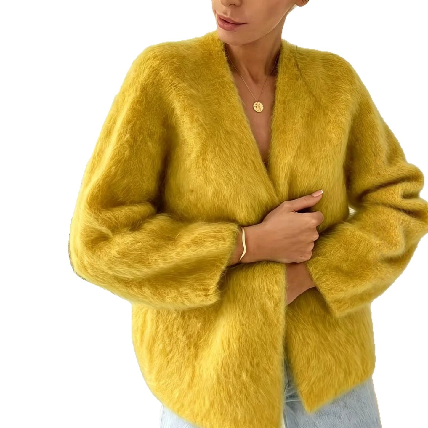 Women's Knitted Solid Color Loose Lazy Style Sweater