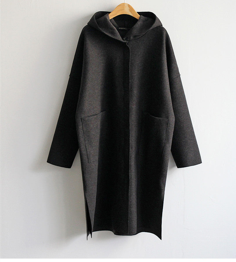 Women's Pretty Fashion Loose Wool Hooded Plus Size