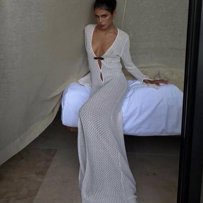 Women's Split Dress Beach Cover-up Long Mopping Dresses