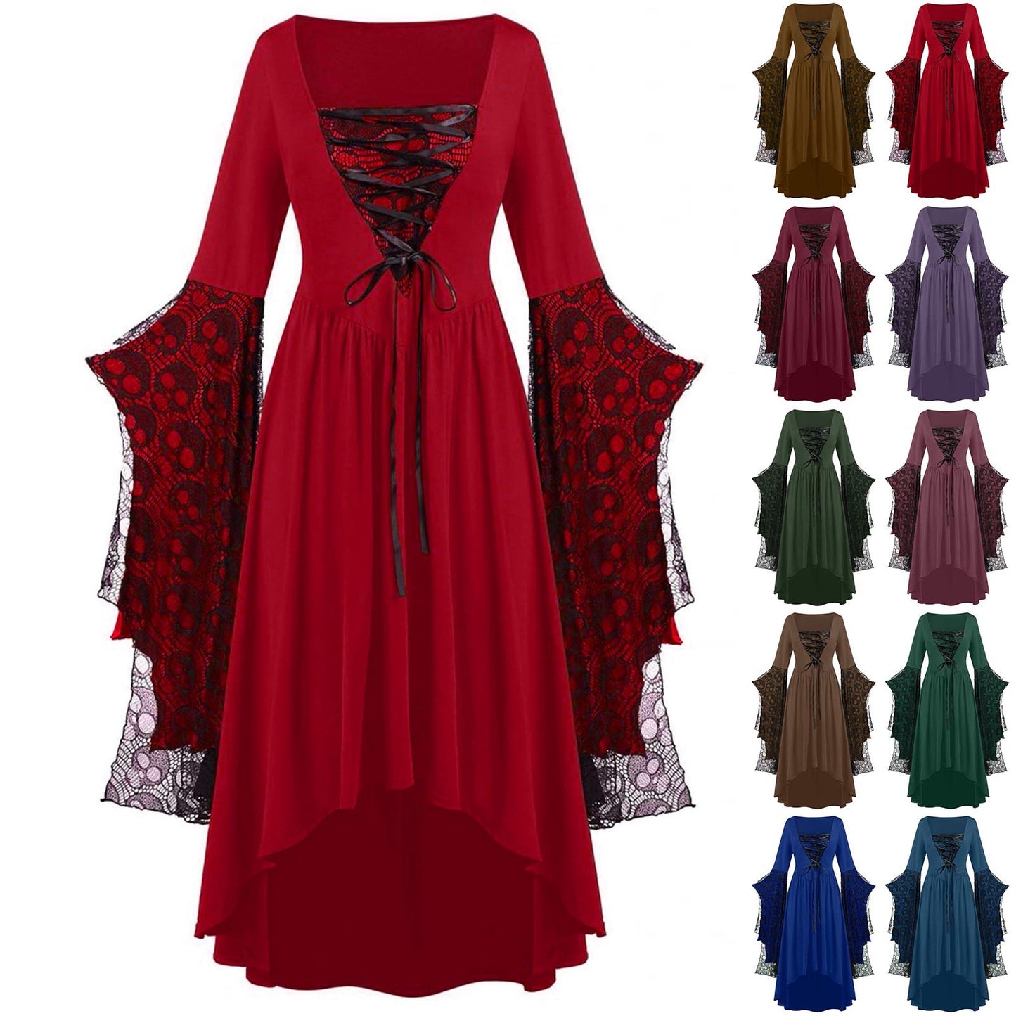 Unique Women's Halloween Skull Lace Tied Dress