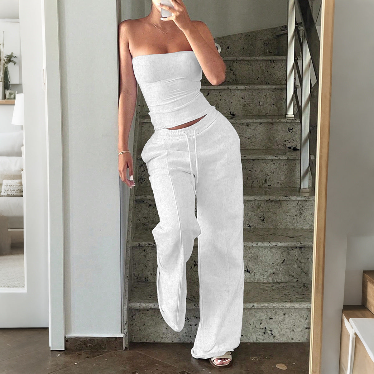 Women's Leisure Vacation Tube Long Summer Fashion Casual Suit