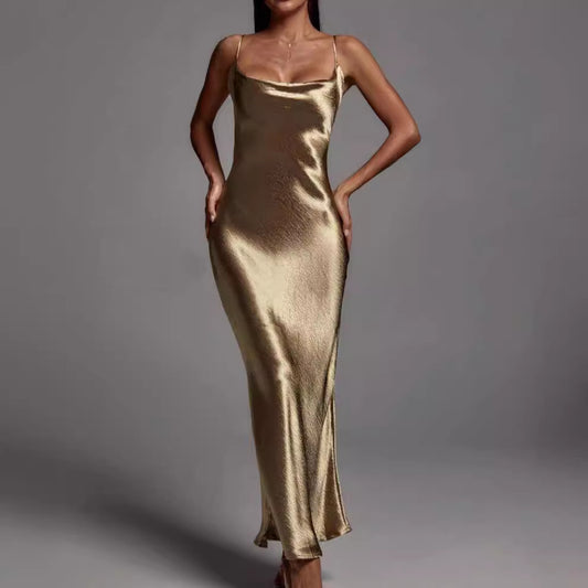 Women's Exposed Back Sexy Dress Slim Fit Dresses