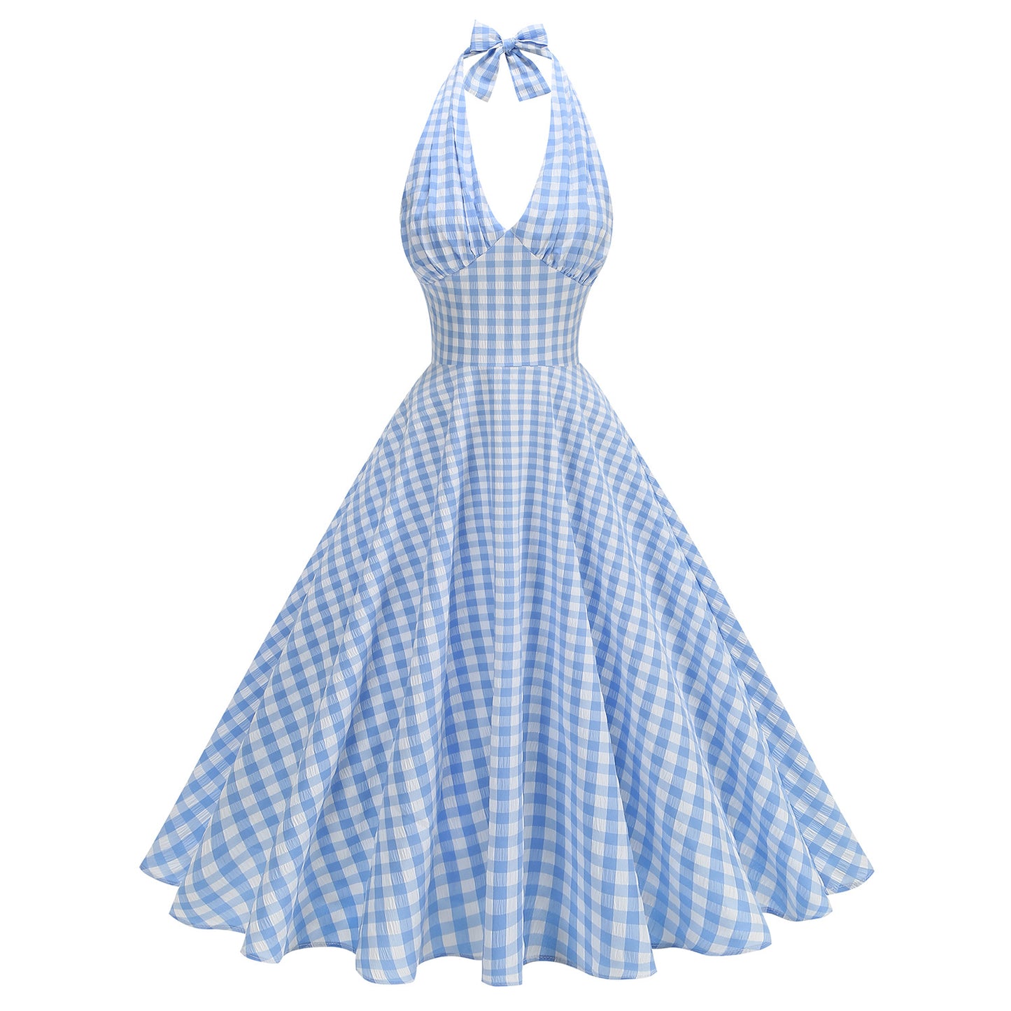 Women's Elastic Hepburn Style High Waist Halter Dresses