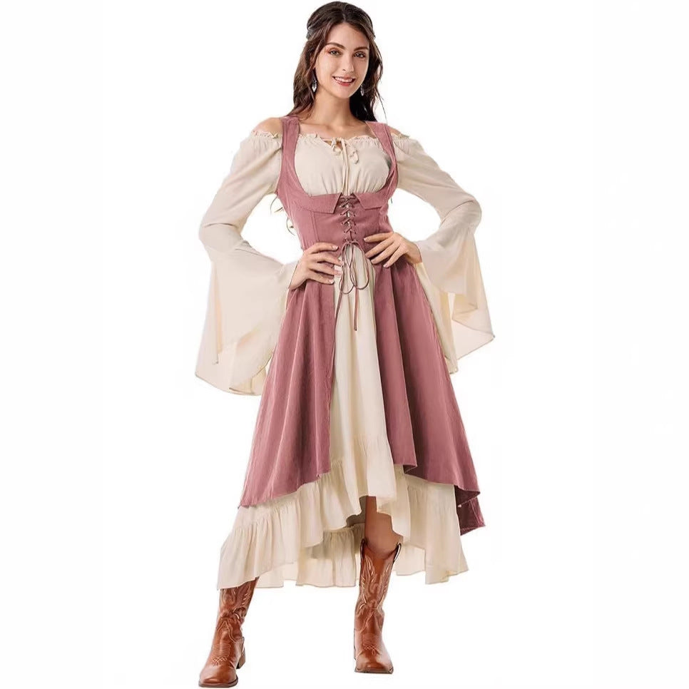 Women's Bust Girth Pirate Farmer High Low Dress