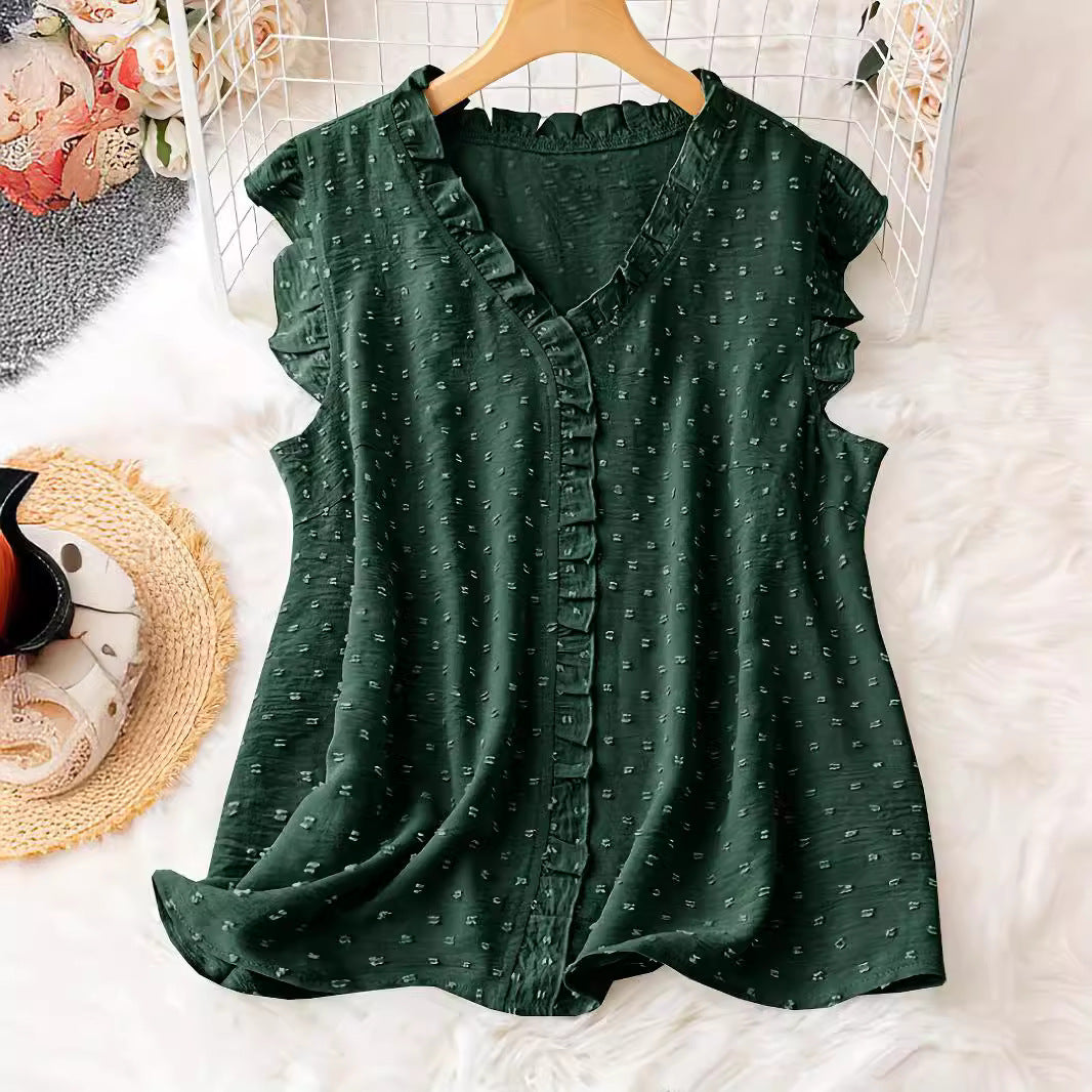 Women's Design Ruffled Loose Casual Sleeve Blouses