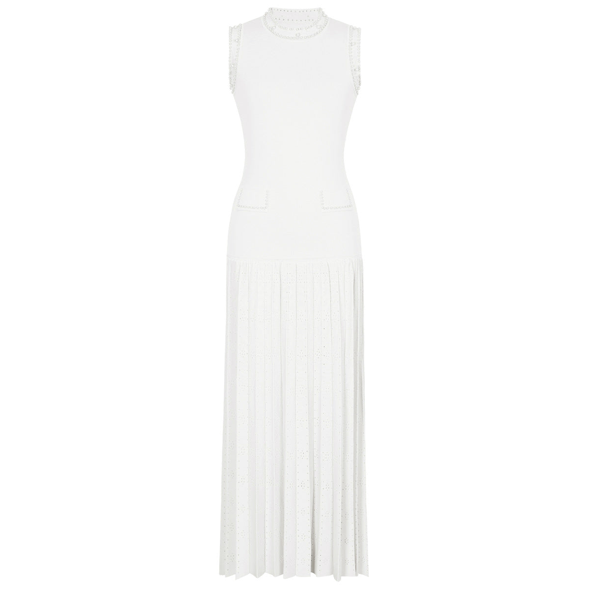Bead Knitted Slim Fit Slimming Long Dresses