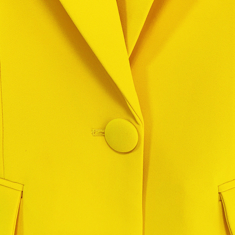 Business Wear One Button Cloth Cover Mid-length Fashion Casual Suit