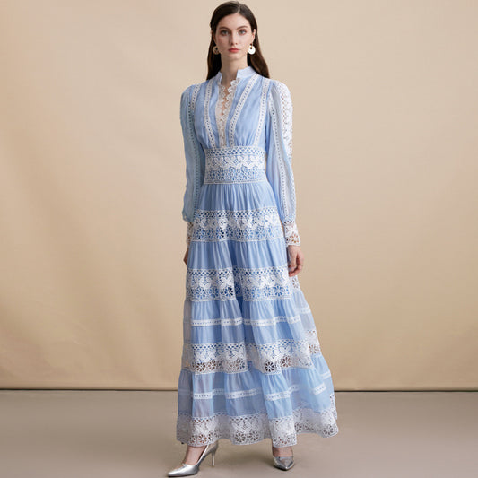 Women's Dress Stitching Lace Edge Design Sense Dresses