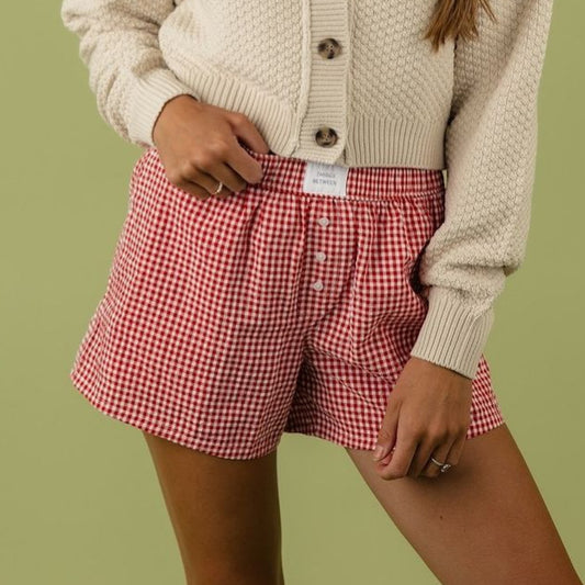 Summer Loose Casual Cotton Plaid Fashion Shorts
