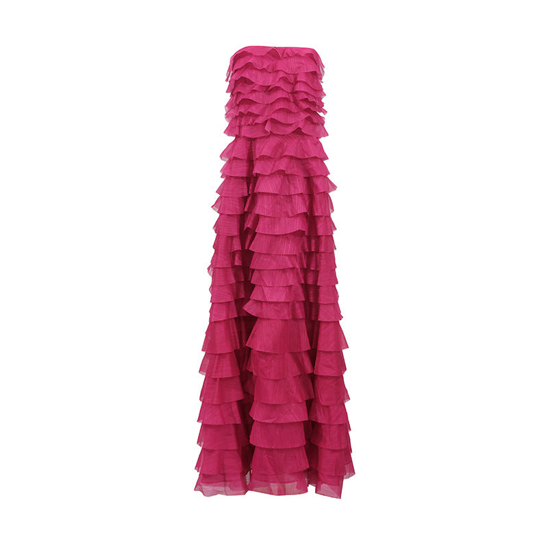 Women's French Ruffled Dinner Formal Dress Personalized Tops