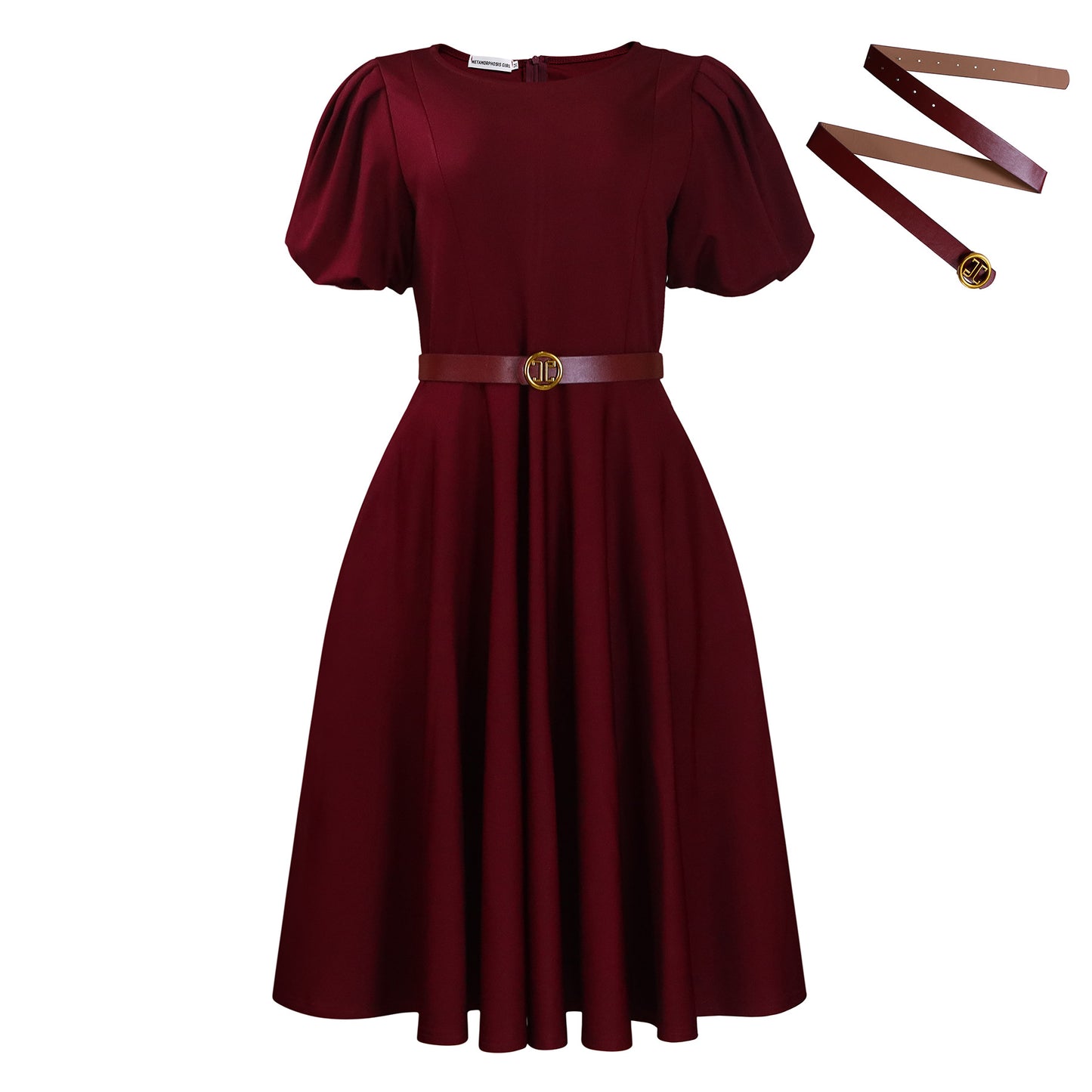Women's Large Hem Puff Sleeve A- Line Dresses