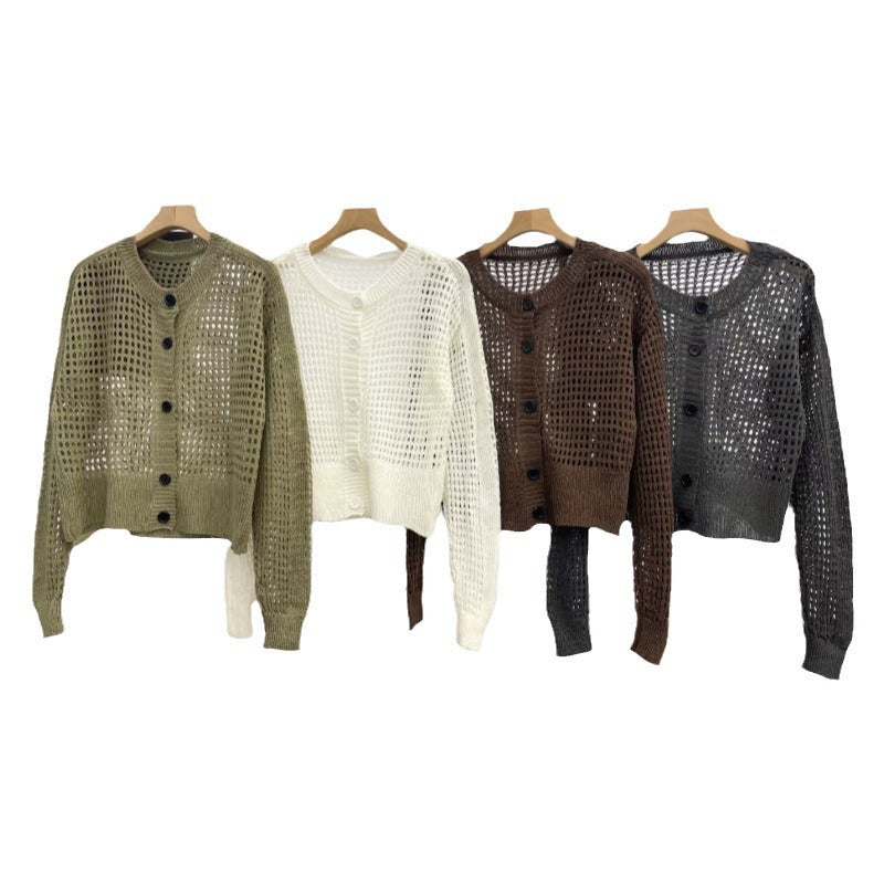 Women's Round Neck Casual Slim Hollow Women's Sweater