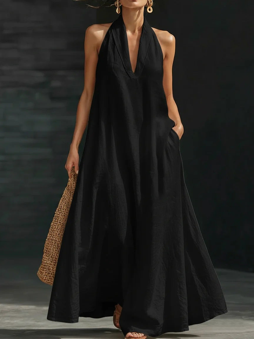 Attractive Women's Summer Casual Solid Color Dress