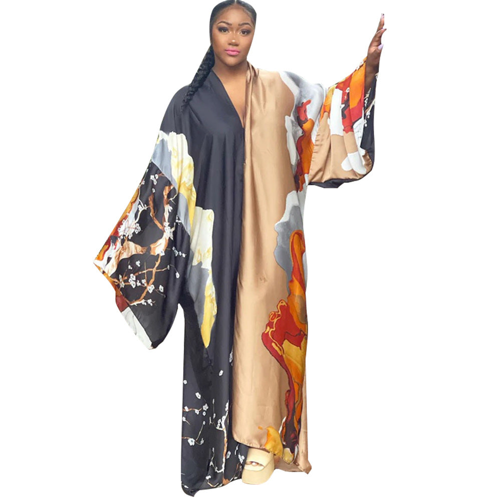 Women's Autumn Print Loose Casual Kimono Long Clothing