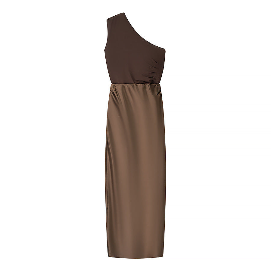 Women's Shoulder Dress High-grade Summer Elegant Sleeveless Clothing