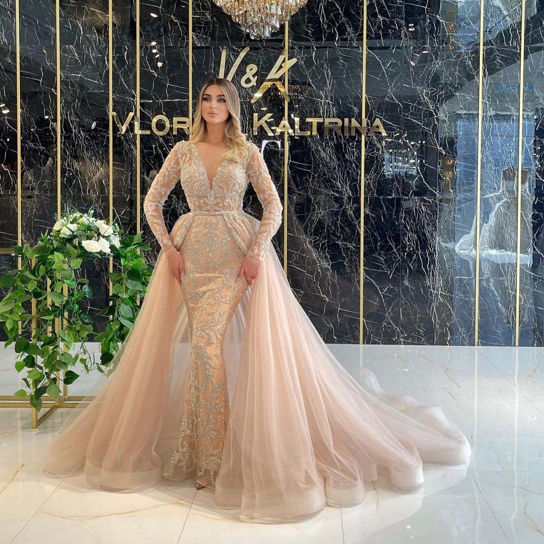 Women's Dress Temperament Trailing French Simplicity Sprinkling Gold Palace Wedding Dresses