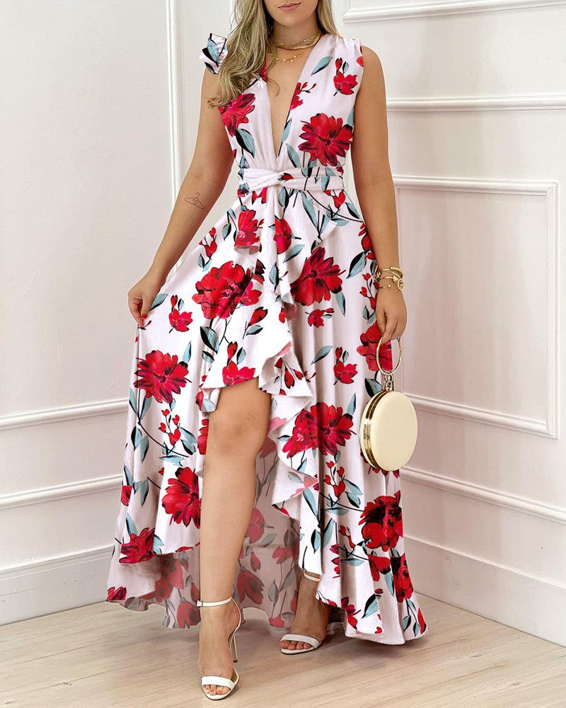 High Waist One Piece In Red Dresses