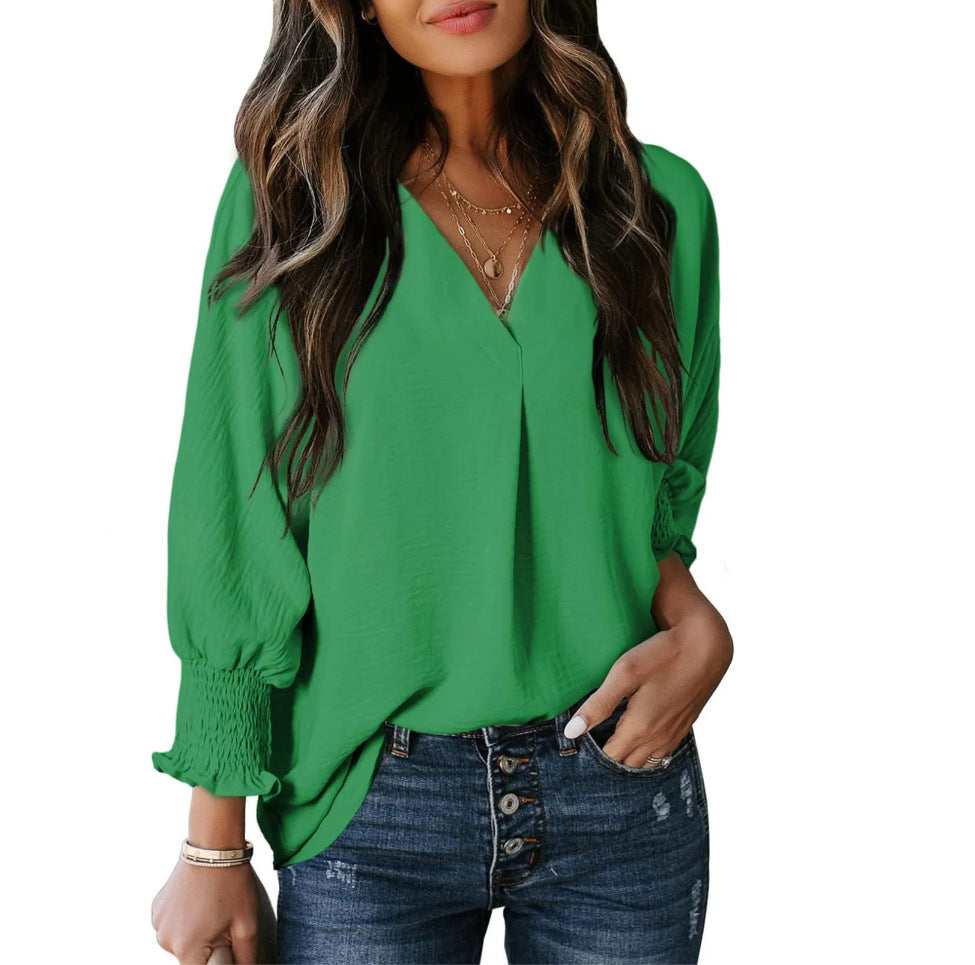 Women's Casual Long Sleeve Loose Shirt T-shirt Blouses