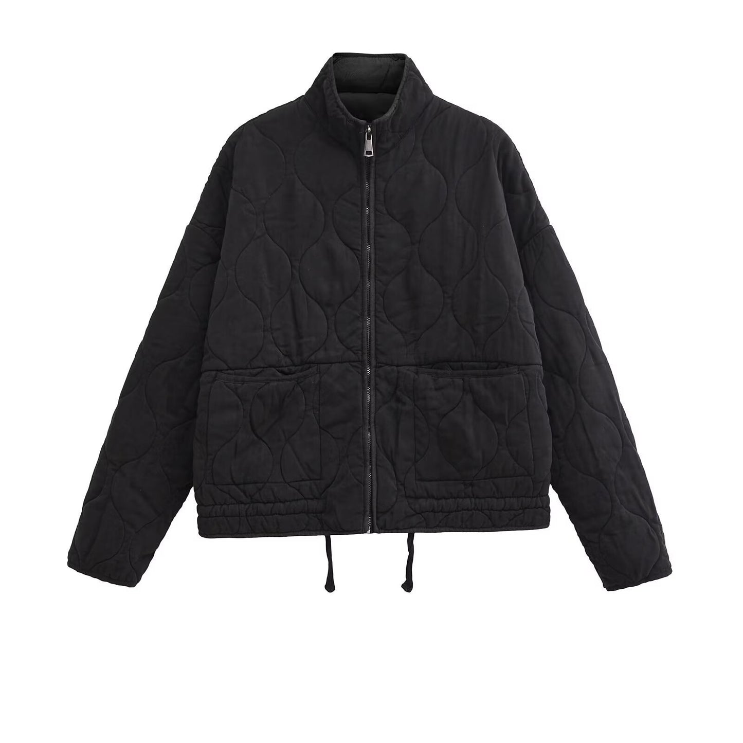 Women's Wear Commuting Fashion Stand Collar Diamond Coats