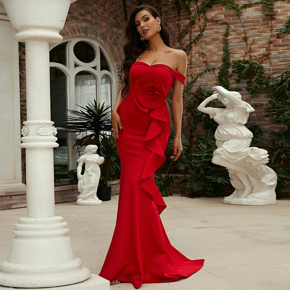 Sleeveless Elegant Long Solid Color Banquet Dresses