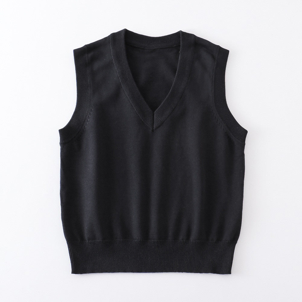 Basic Style Pullover Sleeveless Thin Solid Color Women's Sweater