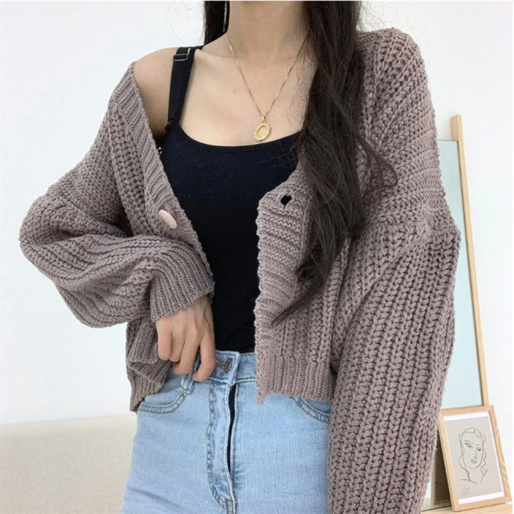 Sweet Cute Preppy Style Loose Outer Wear Long Cardigans