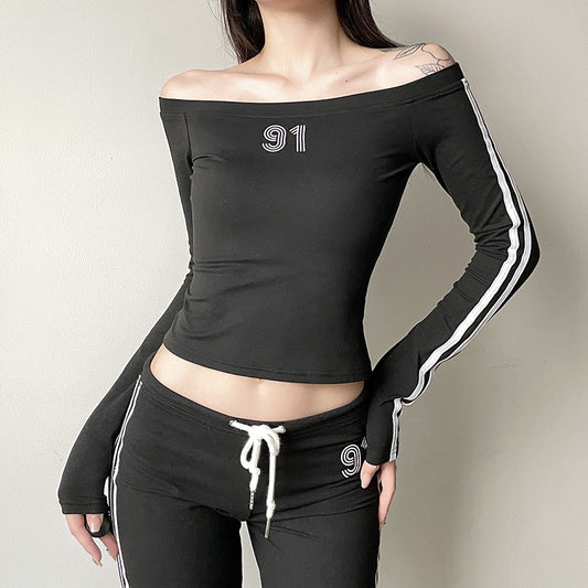 Long Sleeve Autumn Chic Sports Style Blouses