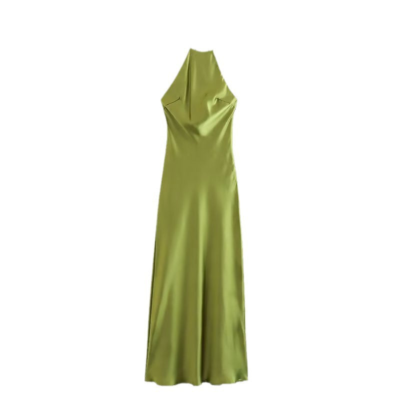 Women's Summer Hot Strap Dress Silk Satin Dresses