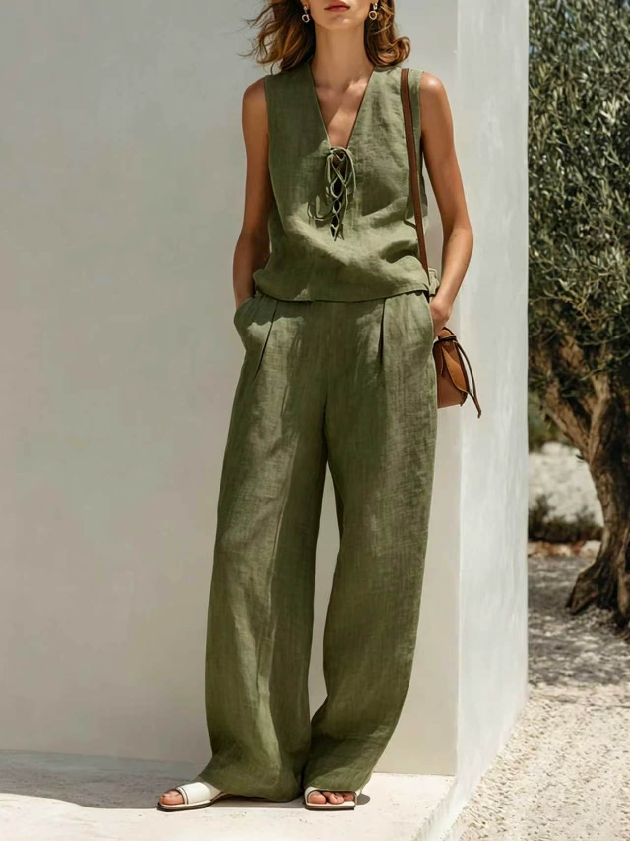 Beautiful Comfortable Classic Women's Minimalist Sleeveless Fashion Casual Suit