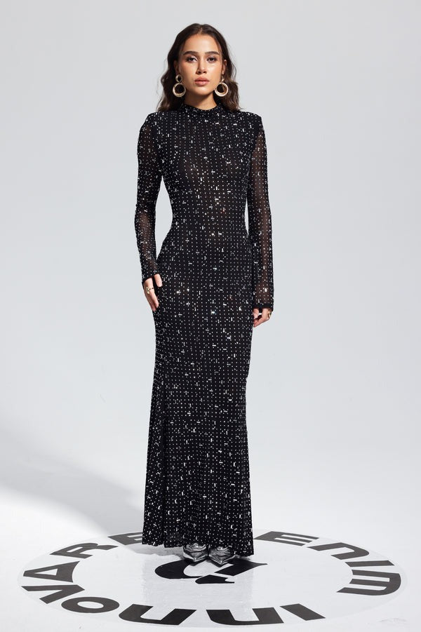 Fashionable Sexy Strap Rhinestone Tight Long Dresses