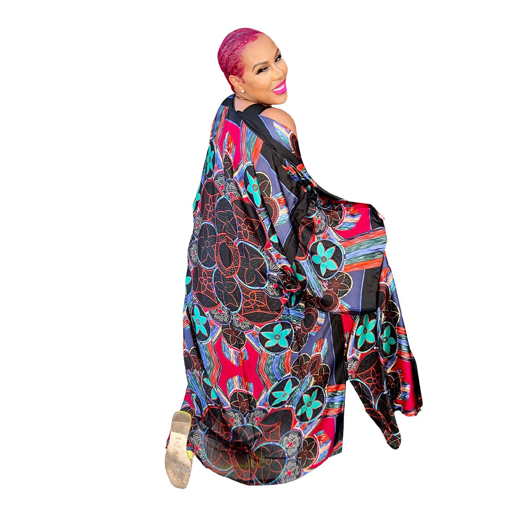 Women's Autumn Print Loose Casual Kimono Long Clothing