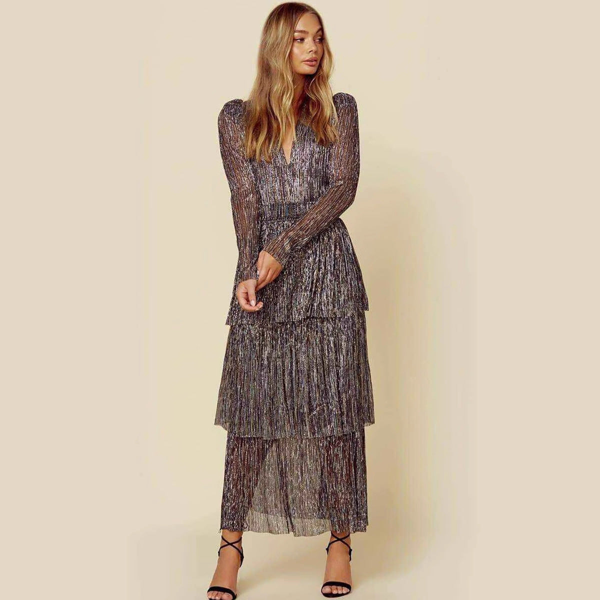 Temperament Commute Printed Black High Waist Skirts