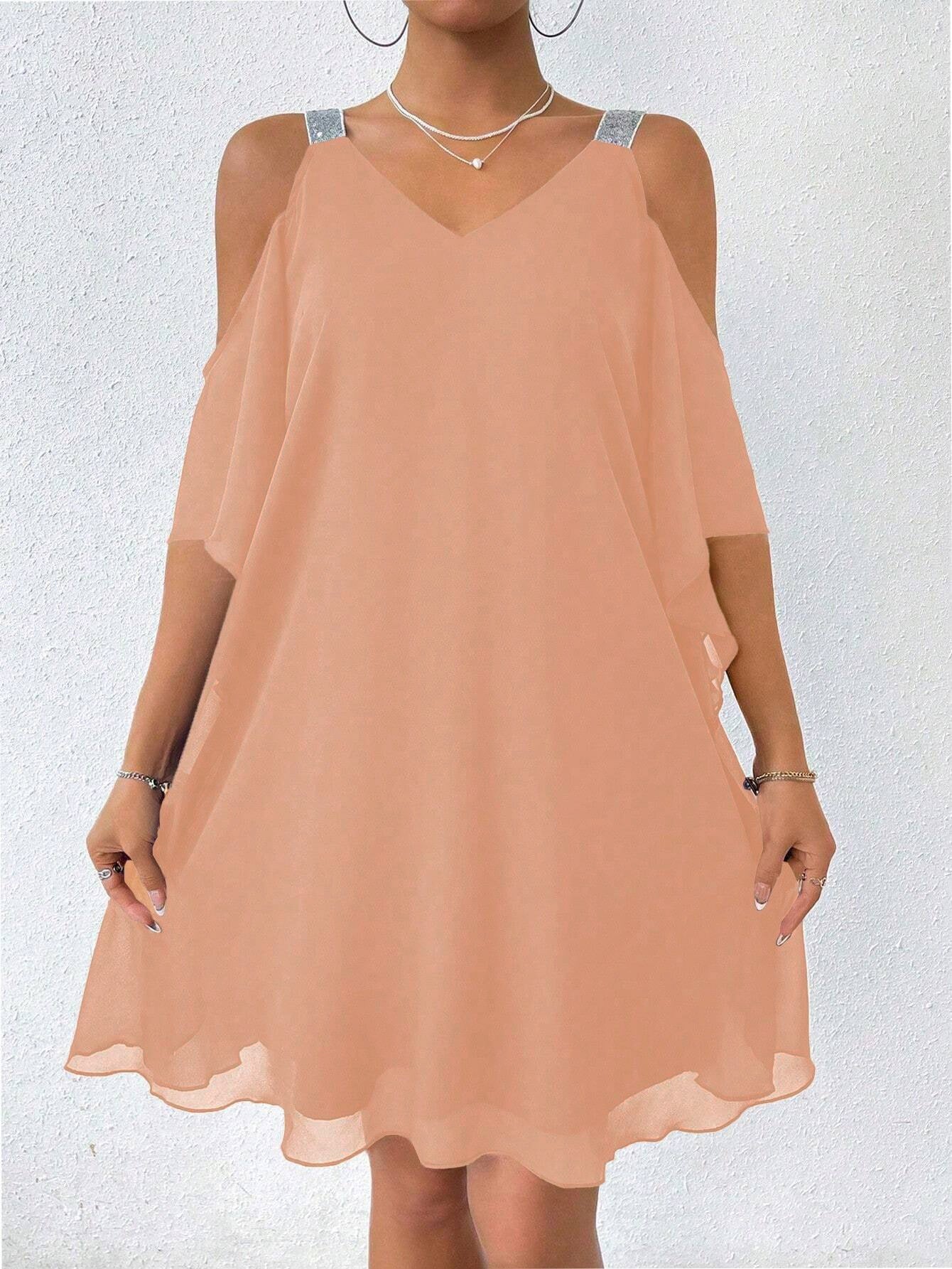 Women's Summer Chiffon Solid Color Elegant Dress