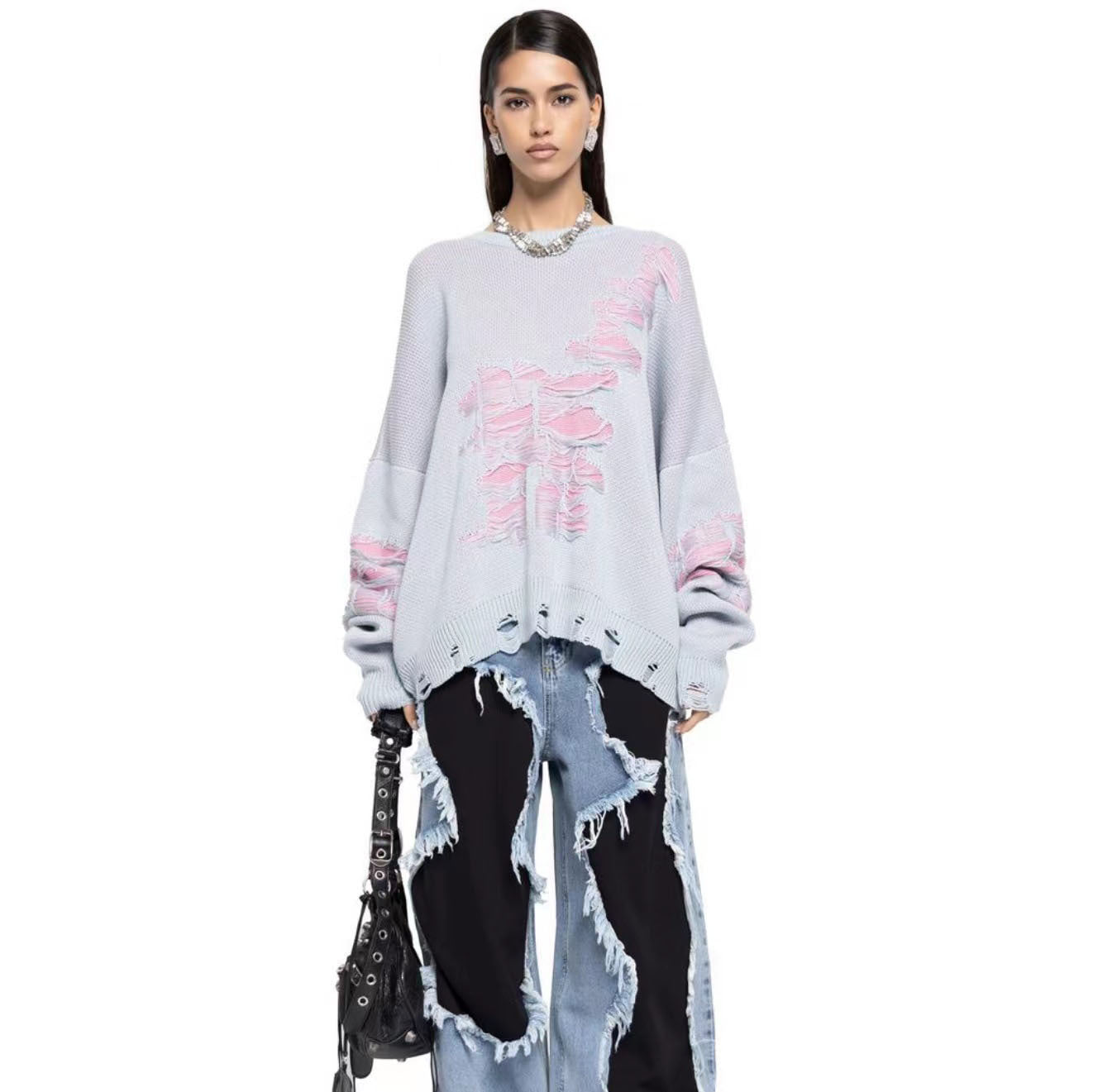 Women's Large Loose Autumn Long-sleeved Pullover Woolen Sweaters