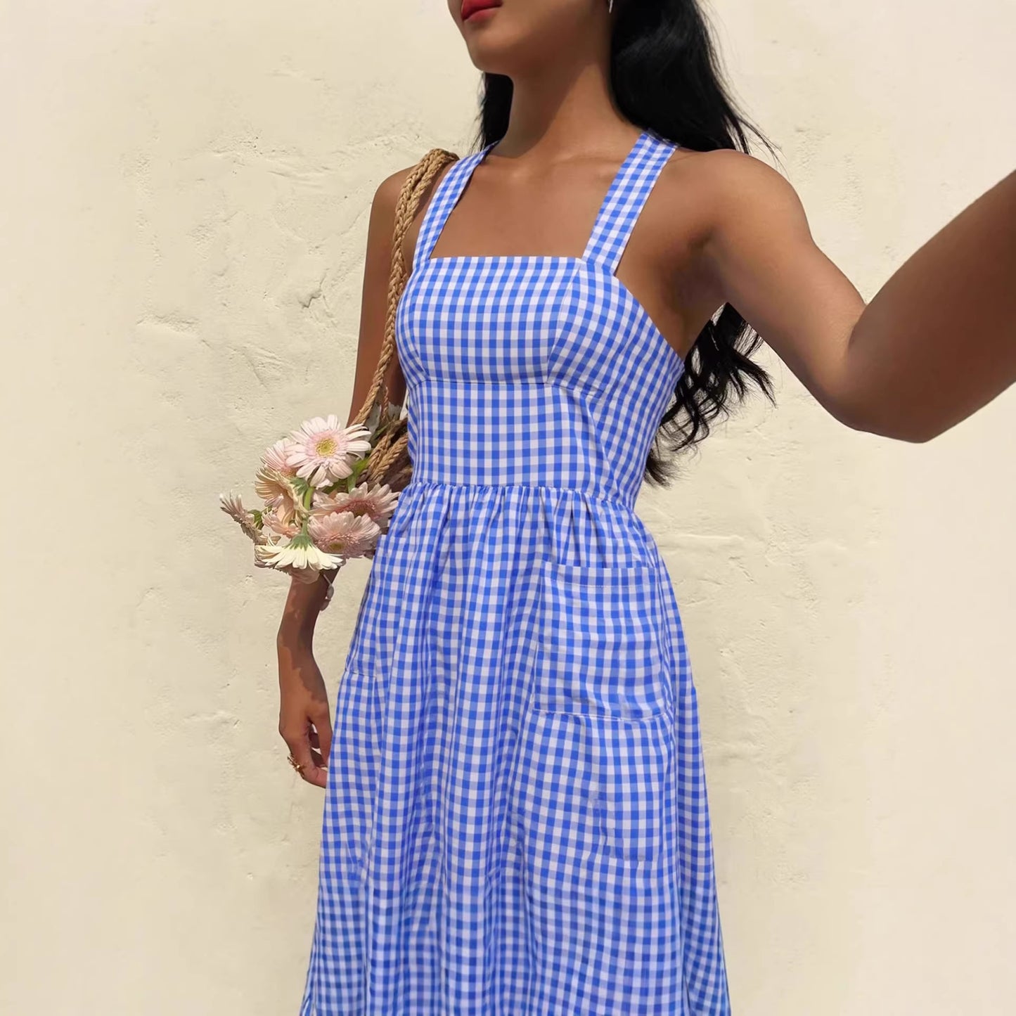 Women's Early Spring Artistic Retro Temperament Plaid Dress