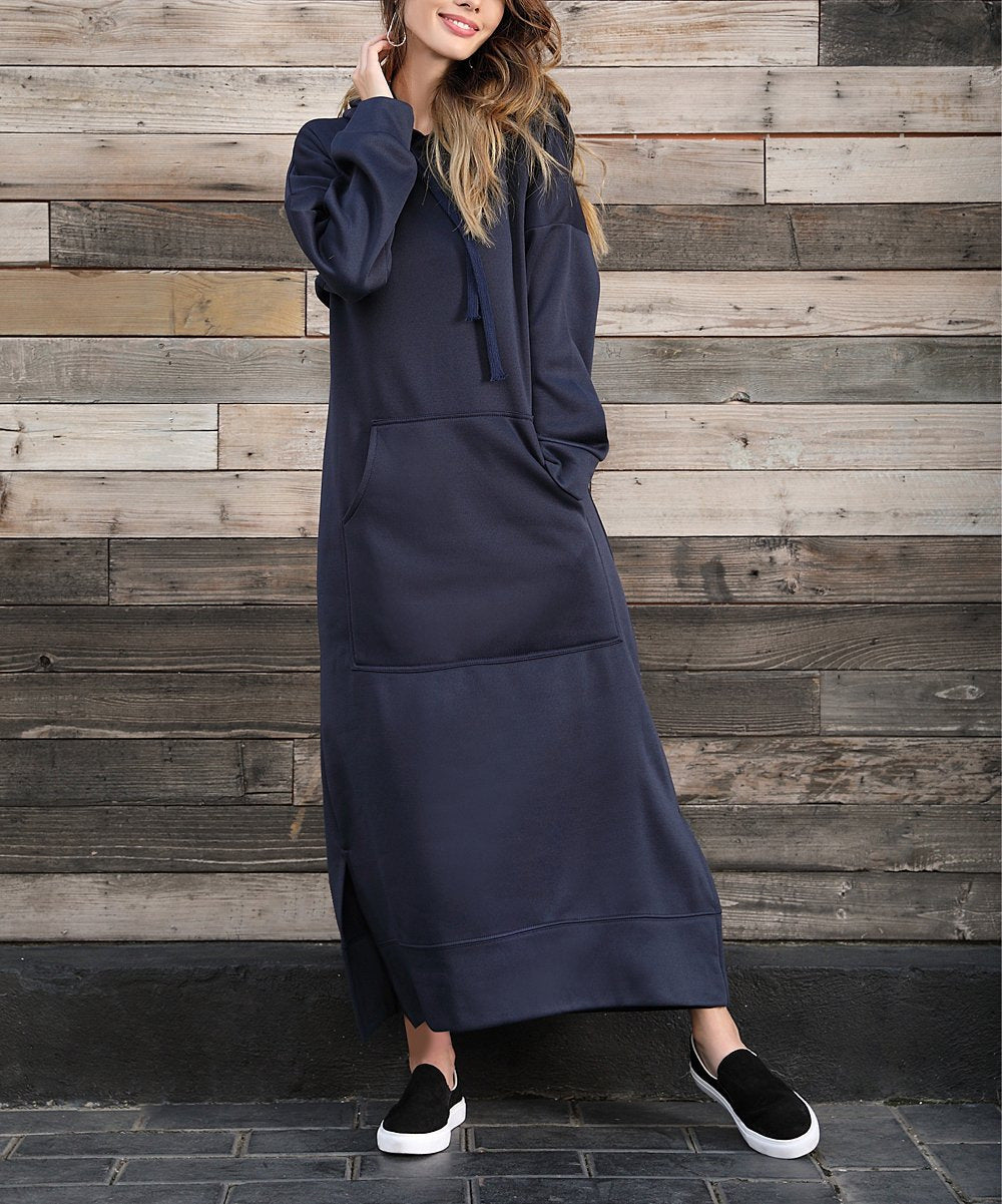 Loose Oversized Knit Hooded Brushed Hoody Casual Fashion Large Dress