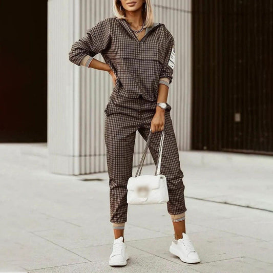 Women's Printed Long Sleeve Trousers High Quality Suits