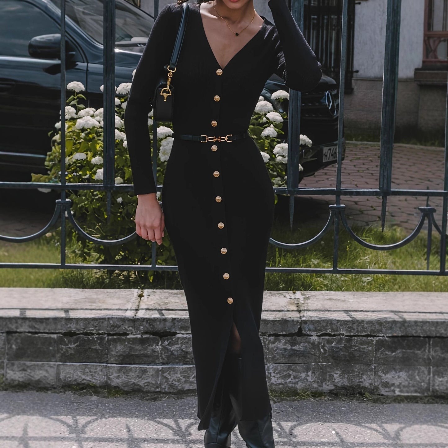 Women's Exquisite Premium Front Row Buttons With Dress