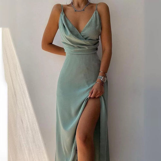 Women's Sexy Strap Slit Fashionable Slim Fit Dresses
