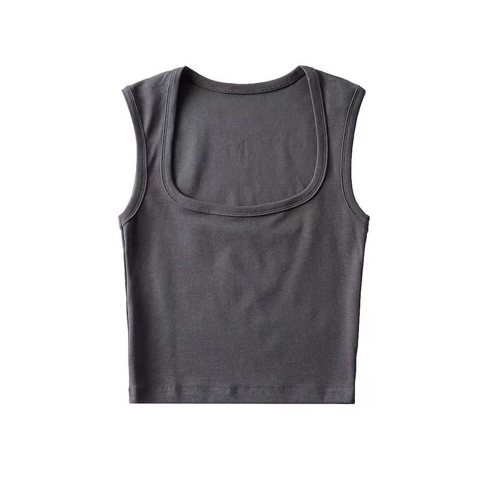 Women's Summer Sexy Deep Square Collar Tight-fitting Tops