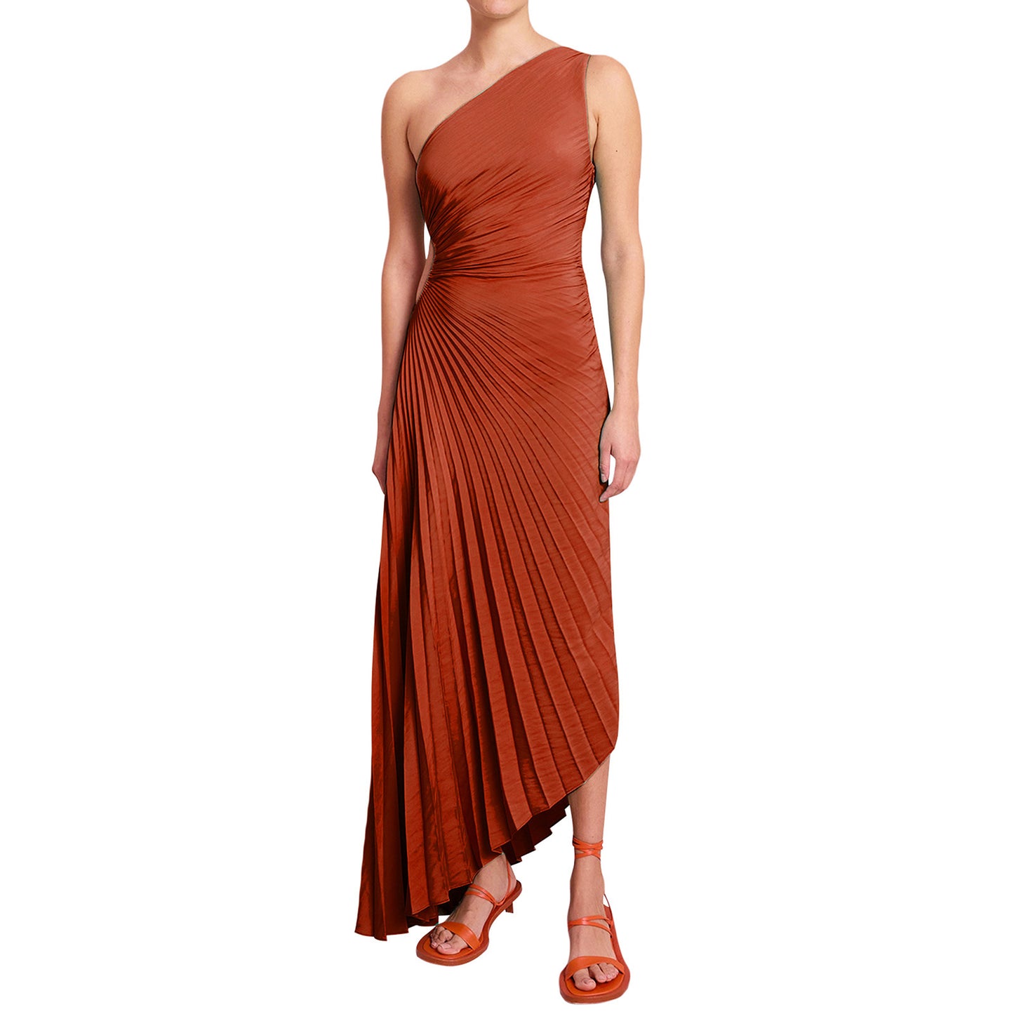 Women's Fashion Solid Color Casual Sexy Temperament One Shoulder Diagonal Evening Dresses