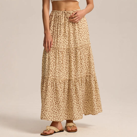 Women's High Waist Elastic Pocket Long Adjustable Skirts