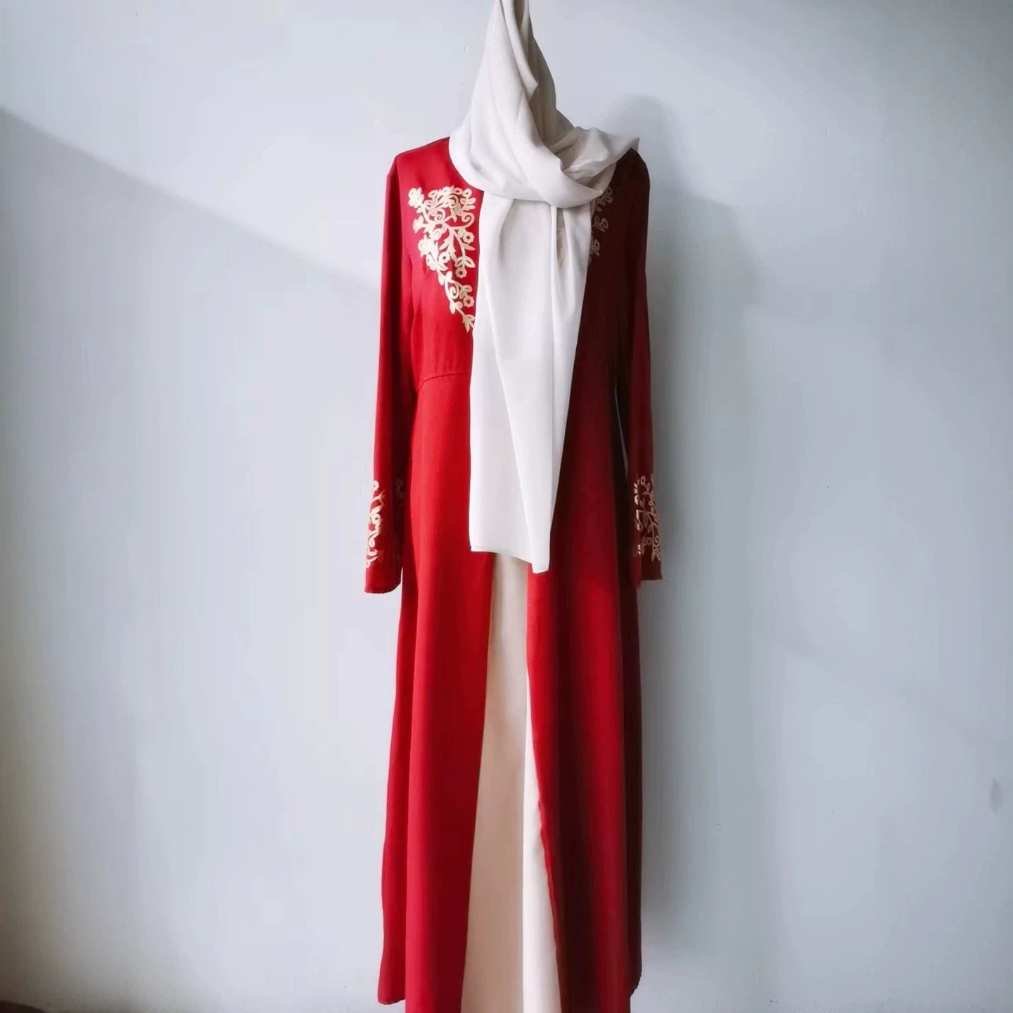 Long Contrast Color Slim Fit Temperament Bronzing Dress